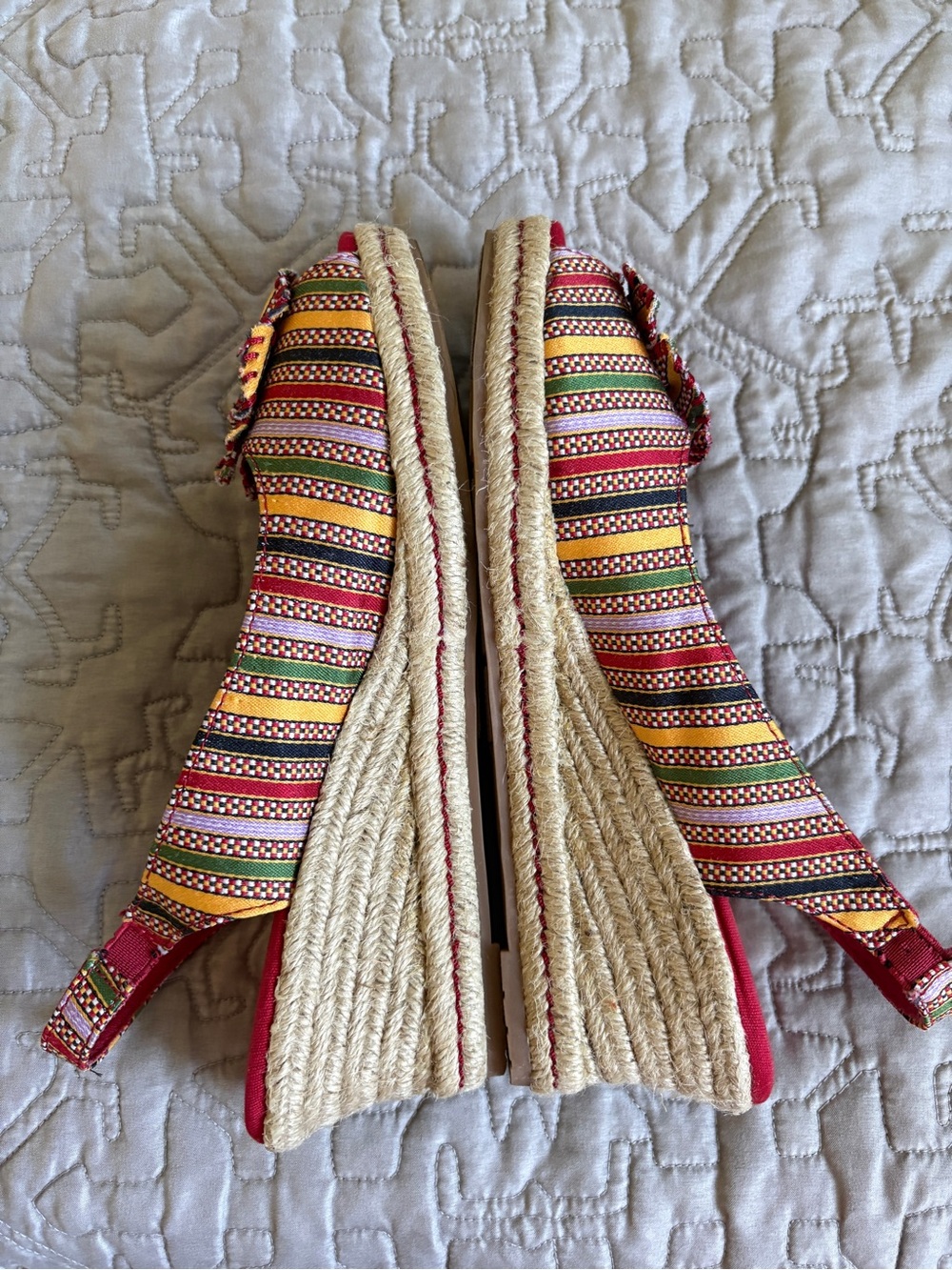 Naturalizer ‘Berlynn’ Striped Elastic Slingback Espadrille Wedge Sandals Size 9 - Picture 2 of 8